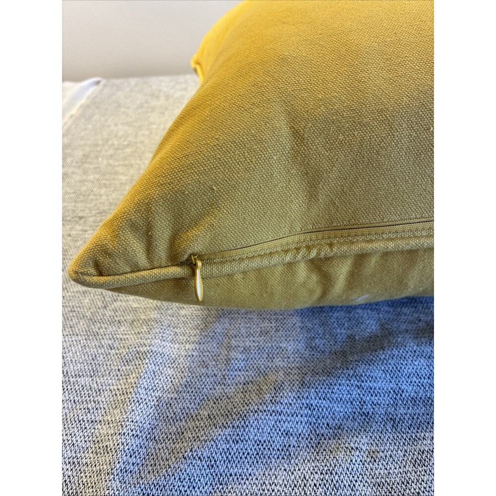 Rae Dunn Yellow “QUEEN BEE" 19x19 Decorative Accent Pillow Feather Pillow - Picture 7 of 8